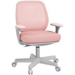 Maison Chic Silla de oficina de tela de malla rosa 55x48x94,5 cm