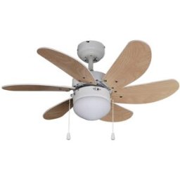 Lindby Ventilador de techo con lámpara de metal blanco
