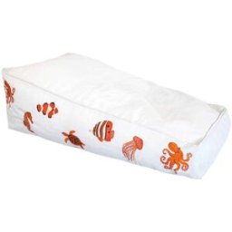 MX HOME Tumbona de exterior flotante color blanco con bordados naranja