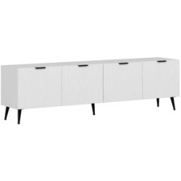 Venprodin Mueble de tv kale con 4 puertas color blanco