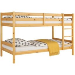 Home Heavenly Litera en madera de pino convertible en dos camas individuales beige