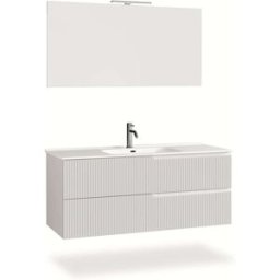 AQA DESIGN Mueble de baño de 4 piezas en mdf blanco mate