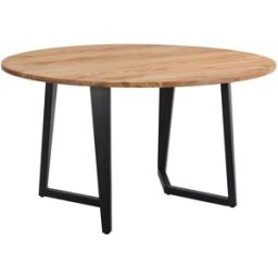 Maison Pavane Mesa de comedor redonda de madera de acacia, 4/6 personas