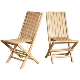 Wanda Collection Juego de 2 sillas plegables de teca