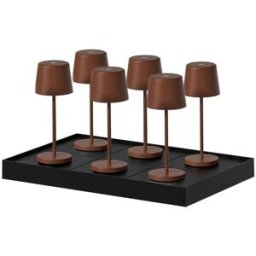 LUMISKY Juego de 6 lámparas de mesa con base marrón h22cm