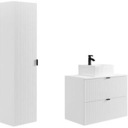 Unique Conjunto de baño madera blanco