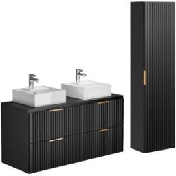 Unique Conjunto de baño madera negro