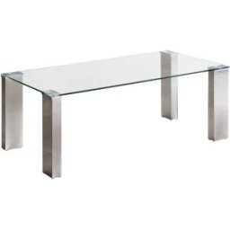 Home Heavenly Mesa de centro de cristal y patas metal 110x55x40 cm
