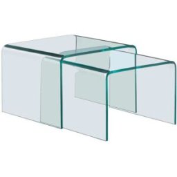 Drawer Conjunto de 2 mesas bajas nido de vidrio - transparente