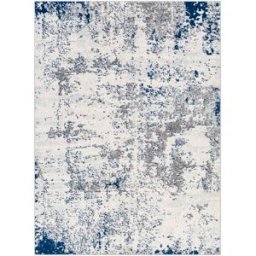 Livabliss Alfombra abstracta moderna gris/blanco/azul 200x275
