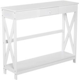 Homcom Mesa de consola 100x30x81cm blanco