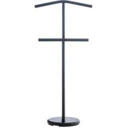 CLP Galán de noche con percha y barra para pantalones Metal Negro