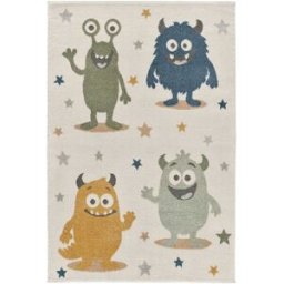 Atticgo Alfombra infantil monstruos coloridos multicolor 120x170 cm