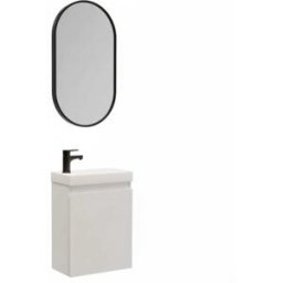 Mob In Mueble de baño + espejo ovalado + grifo negro
