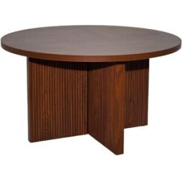 Oviala Mesa de centro redonda escandinava de 80 cm efecto madera oscura