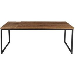 Dutchbone Mesa de centro de madera maciza y acero negro