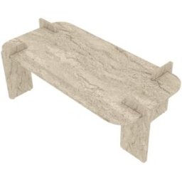 Calicosy Mesa de centro, bordes redondeados l120 cm - travertino