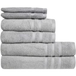 Sensei Maison Juego de baño de 6 piezas en algodón orgánico gris perla