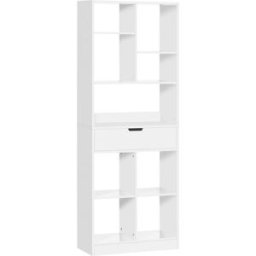Homcom Estantería para libros 60x26x158 cm blanco