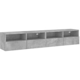Maison Chic Muebles de pared tv 2 uds madera gris hormigón 80x30x30 cm