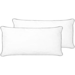 Beliani Conjunto de 2 almohadas alta 40 x 80 cm microfibra blanco