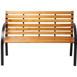 Axi Banco de jardín para 2 personas, de madera, marrón, 122 x 60 x 83 cm