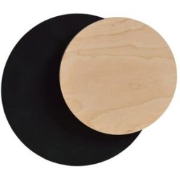 Wonderlamp Aplique de pared nórdico con 2 piezas circulares negro y madera