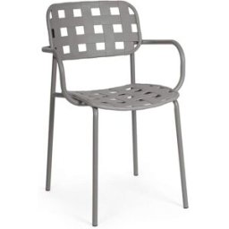 Bizzotto Conjunto de 2 sillas de acero con asiento gris