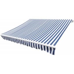 Maison Chic Toldo de lona tela azul y blanco 400x300 cm