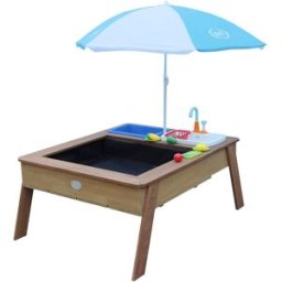 Axi Mesa de juegos de arena y agua con fregadero, de madera fsc, marrón