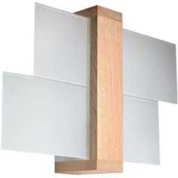 Sollux Lighting Lámpara de pared madera natural madera, vidrio alt. 30 cm
