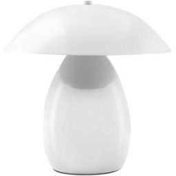 Beliani Lámpara de mesa metal blanco