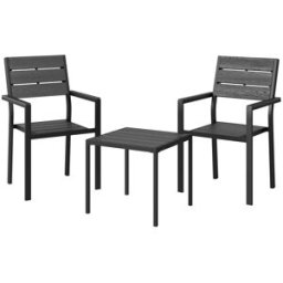 Outsunny Conjunto de bistró 56x56x91 cm negro