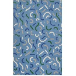 Smart Kids Alfombra infantil tuftada azul, mayoritariamente lana pura 110x170