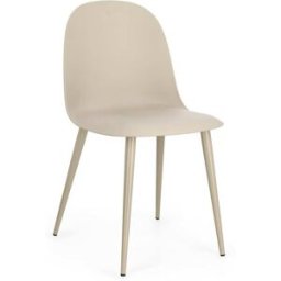 Bizzotto Silla de comedor de acero y polipropileno beige