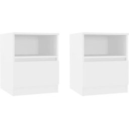 Maison Chic Juego de 2 mesitas de noche madera contrachapada blanco 40x40x50 cm