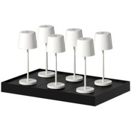 LUMISKY Juego de 6 lámparas de mesa con base blanco h22cm