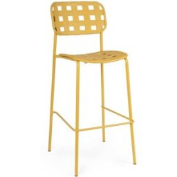 Bizzotto Juego de 2 taburetes de acero y polipropileno amarillo