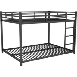 MODFU Litera infantil de hierro negro 140 x 200 cm forma clásica
