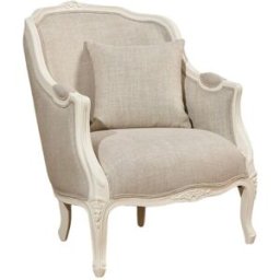 Robin des Bois Sillón bergère de madera maciza y lino premium lino
