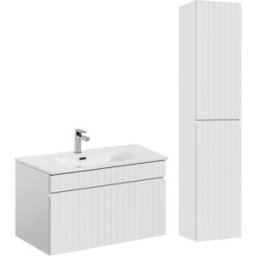 Petits meubles Conjunto mueble lavabo individual tableros laminados blanco