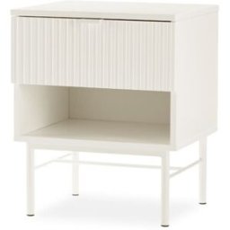 Koketto Home Mesita de noche de 45cm con cajón y hueco color blanco