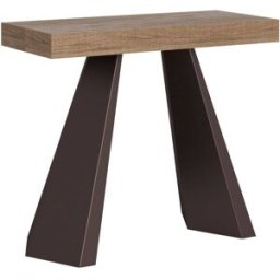Itamoby Consola extensible 90x40/300 cm efecto madera roble natural y hierro