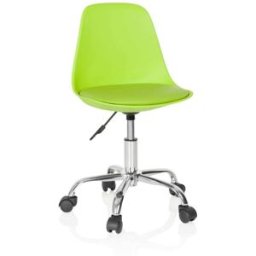 hjh OFFICE Silla giratoria para niños piel sintética verde