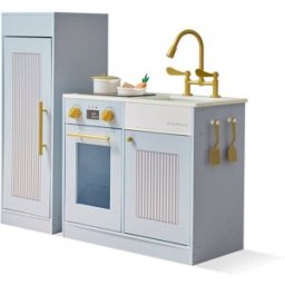 Teamson Cocina Infantil de Madera 12 Accesorios, 80cm, Azul
