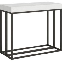 Itamoby Consola extensible 90x40/196 cm efecto madera fresno blanco, hierro