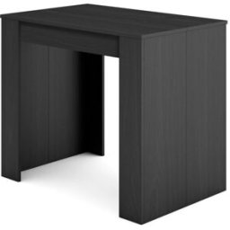 Skraut home Consola extensible efecto madera negro 180x90x77cm
