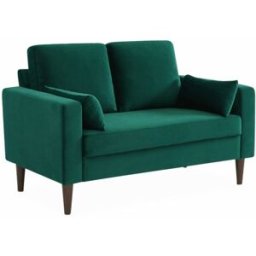 sweeek Sofá de terciopelo de 2 plazas, verde ingles