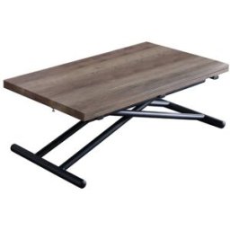 Home Heavenly Mesa centro convertible en mesa comedor nogal y patas negras