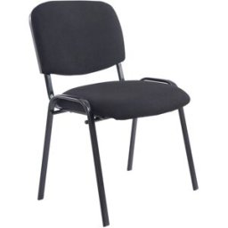 CLP Silla con patas de metal y asiento en tela negro
